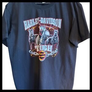 Harley Davidson Stonewall Motorcycle Dog  T Shirt Mens XL